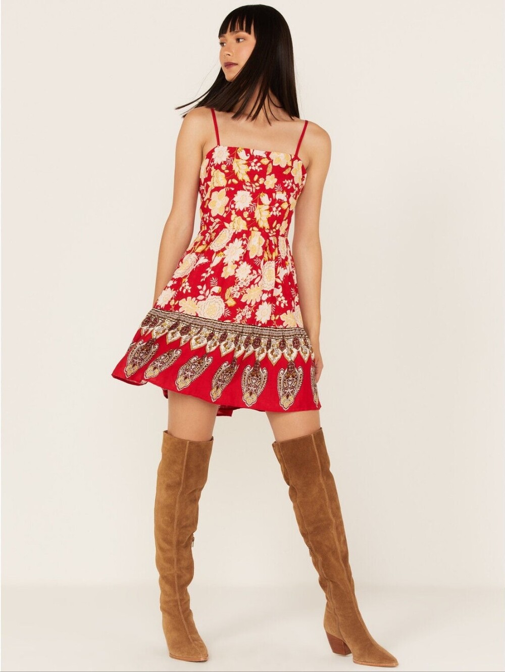 Band of the Free Love Is All Around Floral Print Sleeveless Mini Dress Size S